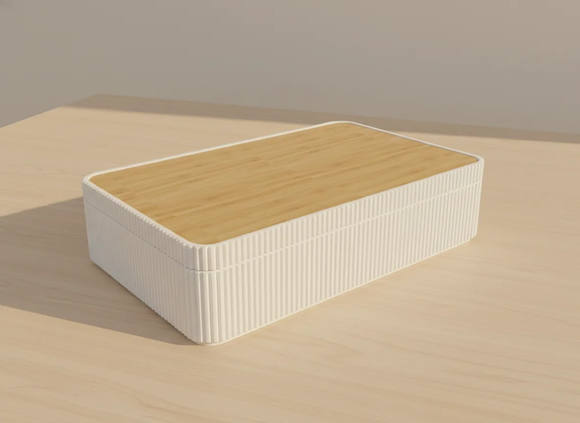 Fluted Box Eckig Groß, Standardhöhe