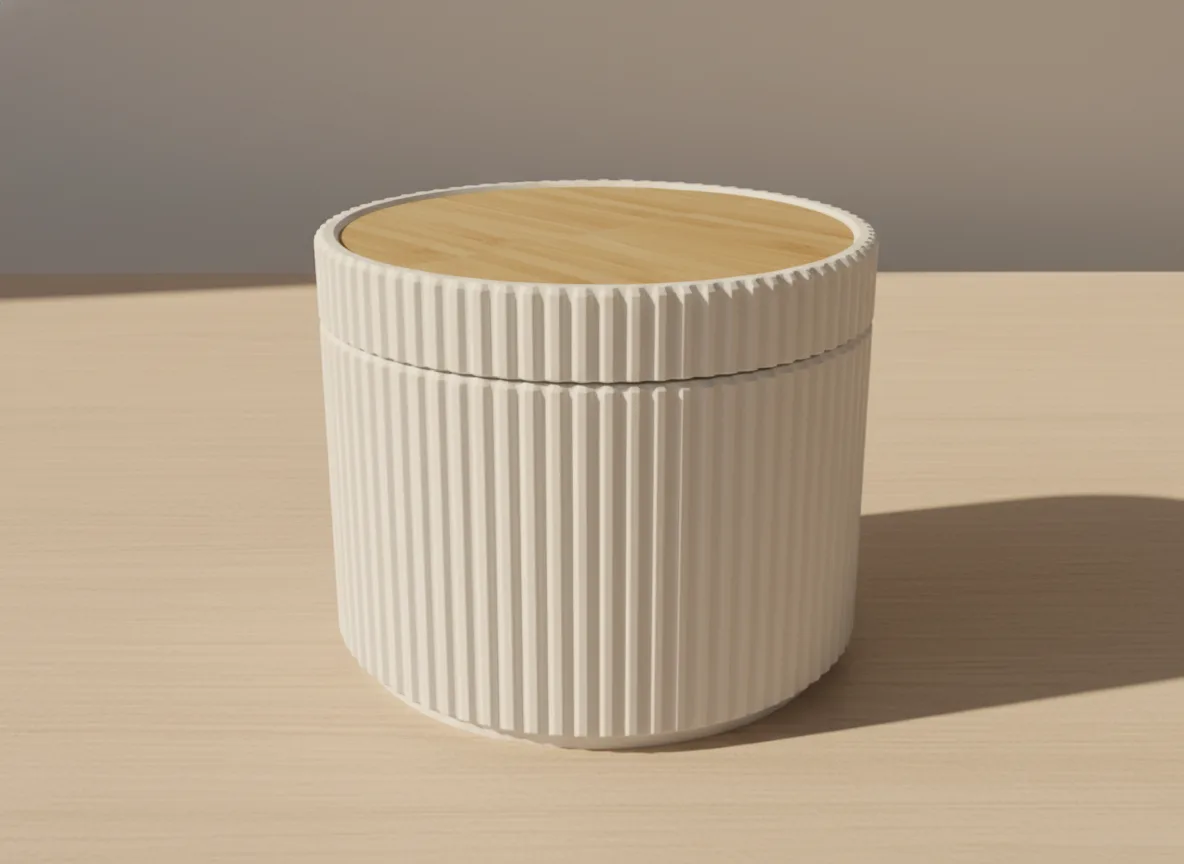 Runde Fluted Box Klein
